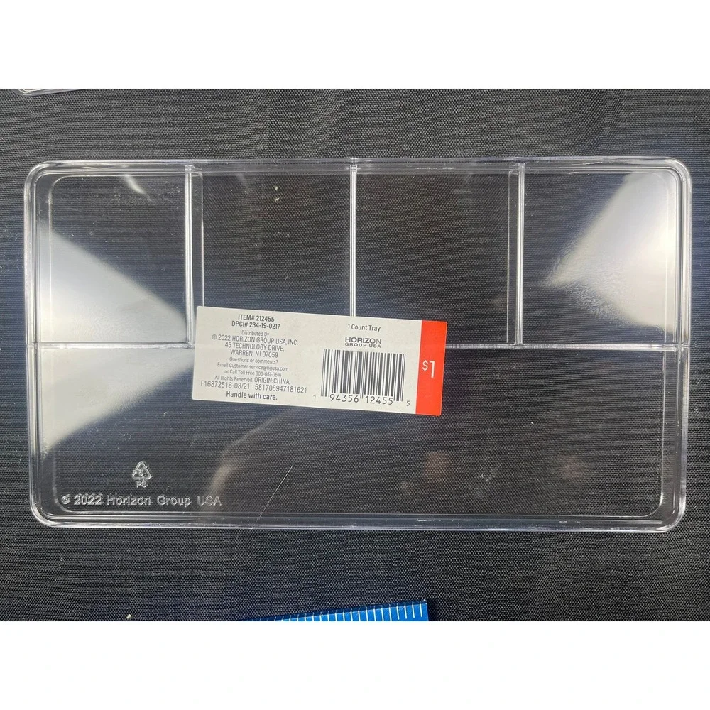 Horizon Group USA Clear Plastic 5 Compartment Organizer Trays Set of 16 212455